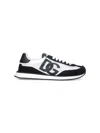 Dolce & Gabbana Multicolor Mesh And Split Leather Cushion Sneakers In Black