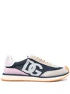 Dolce & Gabbana Cushion Sneakers With Mesh And Suede In Blue