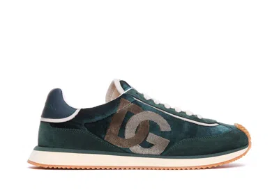 Dolce & Gabbana Cushion Low-top Sneakers Featuring Suede Inserts In Green