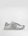 Dolce & Gabbana Logo-patch Metallic Sneakers In Silver