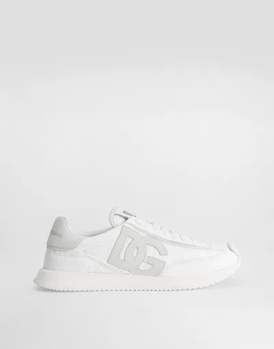 Dolce & Gabbana Dg Cushion White Low Top Sneakers In Mixed Materials Woman In Multi
