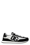 Dolce & Gabbana Men Low-top Mesh Sneakers With Suede Inserts In Multi