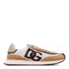 Dolce & Gabbana White Brown Viscose Sneakers In Multi