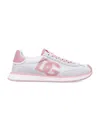 Dolce & Gabbana Canvas And Suede Sneakers In White Pink