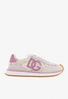 Dolce & Gabbana Women White Low Top With Lace Details And Dg Patch On The Side In Fabric And Suede B In Multi