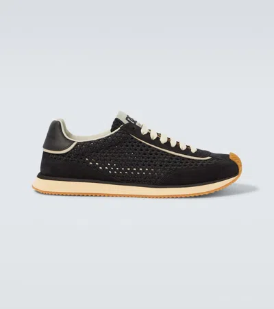 Dolce & Gabbana Black Fabric Sneakers In Multi