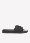Dolce & Gabbana Dg Cut-out Rubber Slides In Black