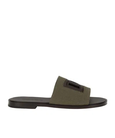 Dolce & Gabbana Dolce  Gabbana Dg Cut-out Logo Slides In Animal Print