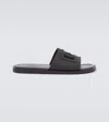 Dolce & Gabbana Black Sandals With Logo Detail In Rubber Man In Black