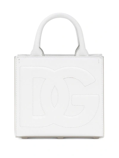 Dolce & Gabbana Dg Daily Leather Tote Bag In White