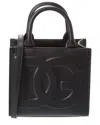 Dolce & Gabbana Structured Mini Shopper Bag With Calfskin Handles In Black