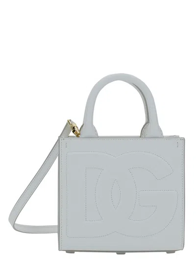 Dolce & Gabbana Dg Daily Small White Handbag With Tonal Dg Detail In Smooth Leather Woman