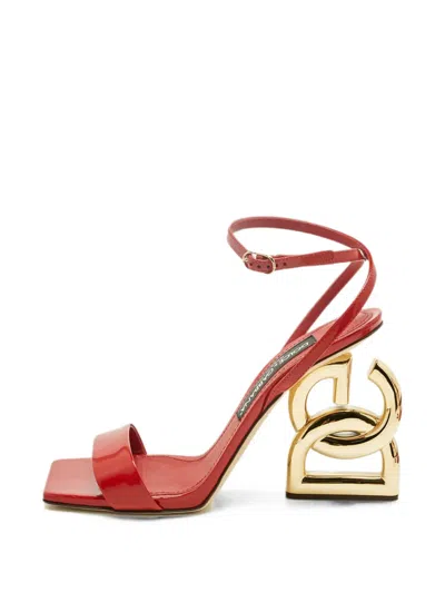 Pre-owned Dolce & Gabbana Dg Daily-heel Ankle-strap Sandals In Red