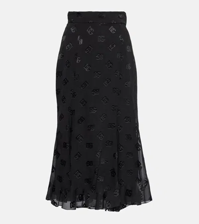 Dolce & Gabbana Dg Midi Skirt In Black