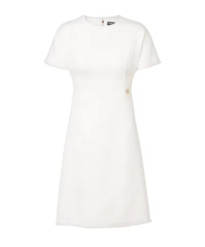 Dolce & Gabbana Woman Mini Dress Ivory Size 12 Virgin Wool, Viscose, Polyamide In Weiss