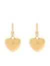 Dolce & Gabbana Heart Drop Earrings Pair In Metallic