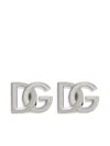 Dolce & Gabbana Dg Logo Stud Earrings In Silver