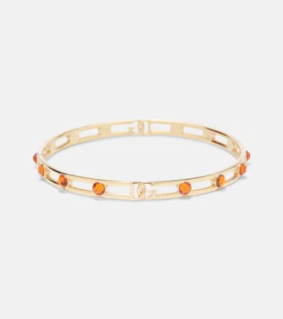 Dolce & Gabbana Dg Embellished Bangle In Gold