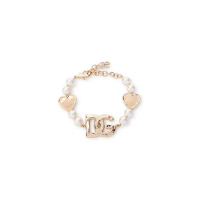 Dolce & Gabbana Elegant Brass And Plastic Women's Bracelet In Gold