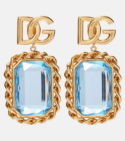 Dolce & Gabbana Dg Embellished Clip-on Earrings In Gold