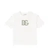 Dolce & Gabbana Dg Embellished Cotton Jersey T-shirt In White