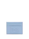 Dolce & Gabbana Logo Detail Leather Card Holder In Blue