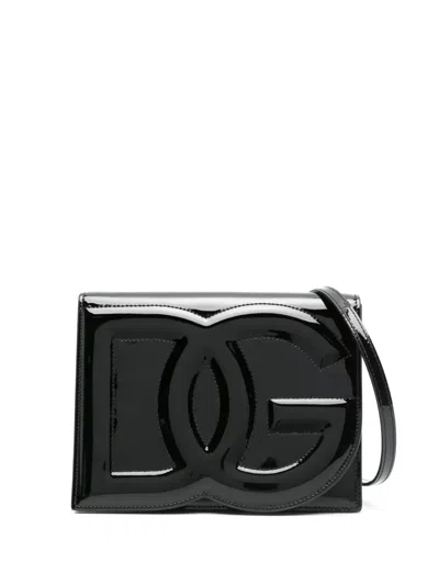 Pre-owned Dolce & Gabbana Dg-embossed Cross Body Bag In Black