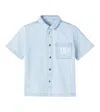 Dolce & Gabbana Dg Embroidered Denim Shirt In Blue