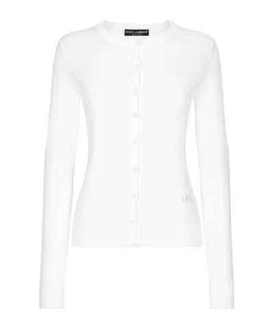 DOLCE & GABBANA DOLCE  GABBANA DG LOGO EMBROIDERED CREWNECK CARDIGAN