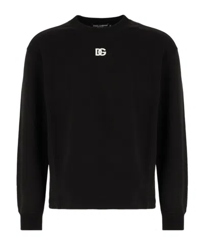Dolce & Gabbana Dg-embroidered Jumper In Black