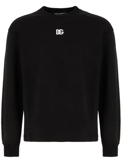 Dolce & Gabbana Dg-embroidered Jumper In Black