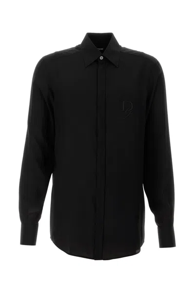 Dolce & Gabbana Dg Embroidered Shirt In Nero