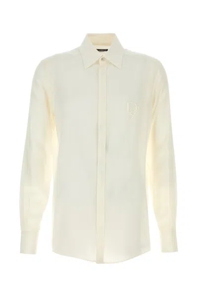 Dolce & Gabbana Dg Embroidered Shirt In White