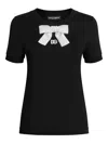 Dolce & Gabbana Bow Detail Crew Neck Short Sleeve T-shirt In Black