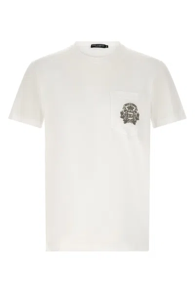 Dolce & Gabbana Logo-embroidered Breast Pocket T-shirt In Multi
