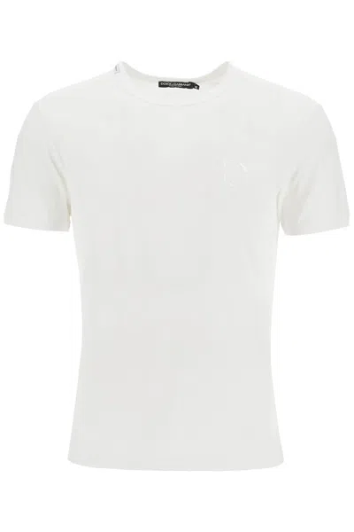 Dolce & Gabbana Dg Embroidered T-shirt With In White