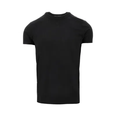 Dolce & Gabbana Dg Embroidery Stretch Jersey T-shirt In Black