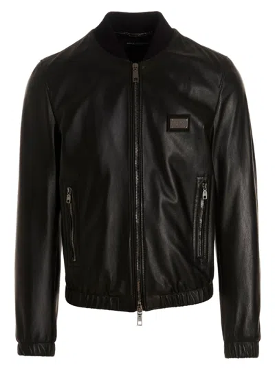 Dolce & Gabbana Dg Essential' Bomber Jacket In Black