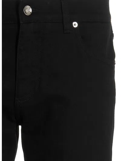 Dolce & Gabbana Black Five-pocket Jeans With Logo Patch On The Back In Cotton Man