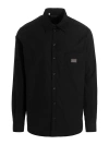 Dolce & Gabbana Logo-patch Button-up Shirt In Black