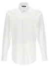 Dolce & Gabbana White Shirt With Classic Collar And Dropped Shoulders In Neutral