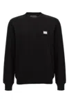 Dolce & Gabbana Cotton Crew-neck Sweatshirt With Ribbed Finish In Black