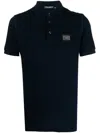 Dolce & Gabbana Men Logo Cotton Polo Shirt In Blue
