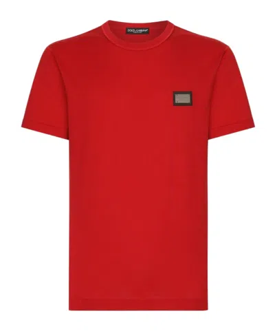DOLCE & GABBANA DOLCE  GABBANA BRANDED-TAG CREWNECK T-SHIRT