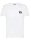 Dolce & Gabbana Dolce&gabbana White Crewneck T Shirt With Logo Plaque In White