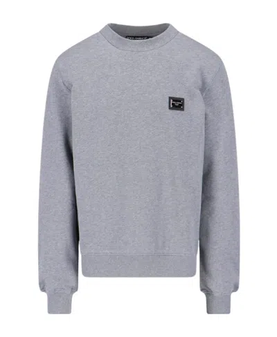 Dolce & Gabbana Dg Essentials Jersey Sweatshirt In Gray