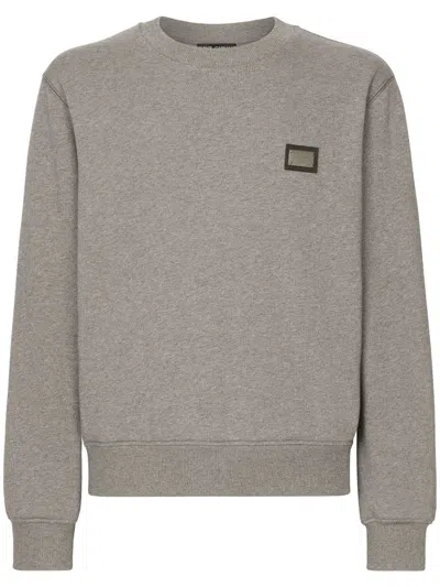 Dolce & Gabbana Dg Essentials Jersey Sweatshirt In Grey