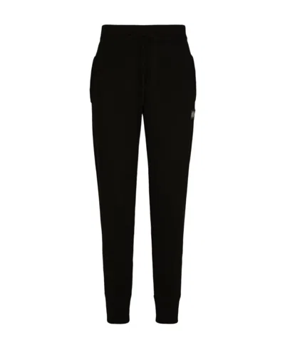 Dolce & Gabbana Dg Essentials Knitted Track Pants In Black