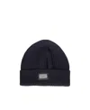 Dolce & Gabbana Dg Essentials Logo-patch Knitted Beanie In Black