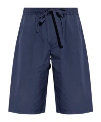 Dolce & Gabbana Dg Essentials Logo-plaque Shorts In Blue